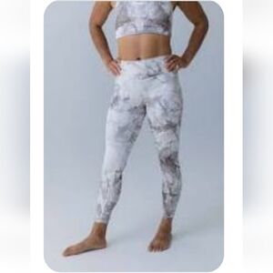 Savvi Taupe White Tie Dye Print Reef Legging Medium Nwt New
